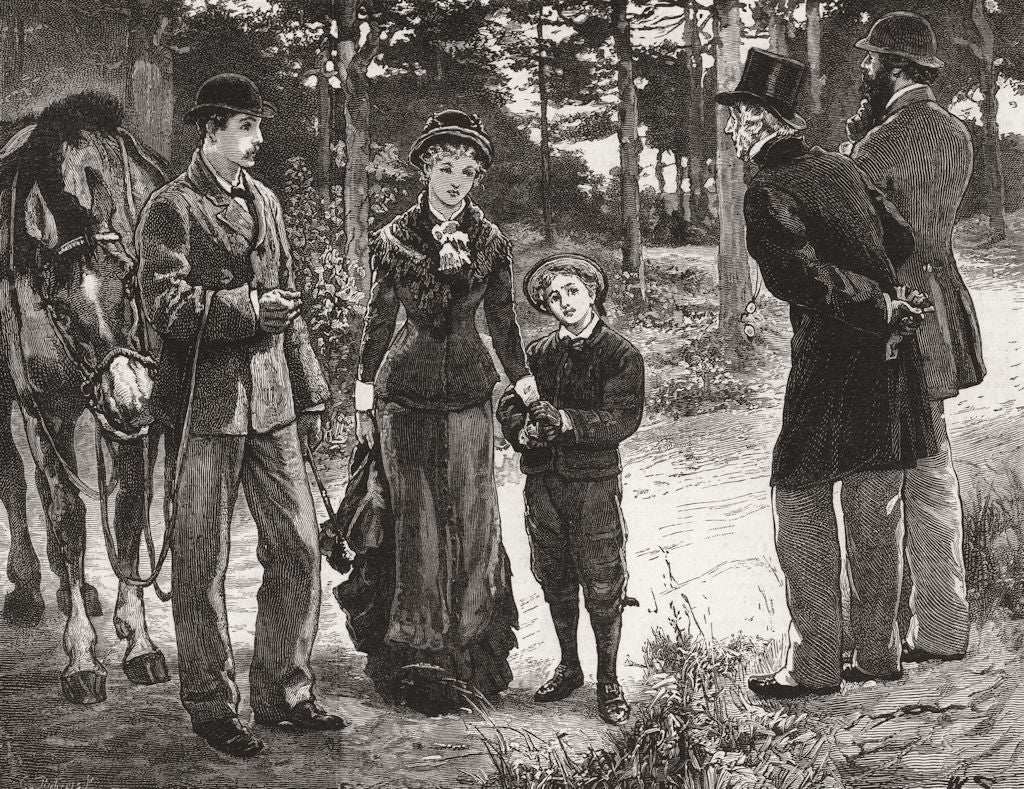 FAMILY. miss Hurt see Wilderness, said Frank; grounds 1879 old antique print